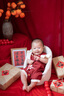G.DUCKKIDS小黃鴨嬰兒衣服夏季新生兒連體衣滿月百日抓周男女寶寶周歲禮服裝 25272款 紅色 66cm 3-6個月(建議寶寶10-13斤) 曬單實拍圖