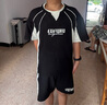 THINKPIRE童裝男童夏季套裝2025新款7-14歲男孩運動短袖短褲兒童球服兩件套 黑色 140 碼建議身高130CM 曬單實拍圖