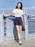 香影白色正肩短袖t恤女2025夏季新款卡通刺繡小個(gè)子休閑小狗上衣 白色 L 165/88A/110-125斤 曬單實(shí)拍圖