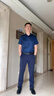 SUSTYLE100%桑蠶絲短袖T恤男士高端輕奢品牌男裝2025夏季新款真絲半袖男 青灰色 2XL 建議160-180斤 曬單實(shí)拍圖