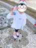 FILA斐樂童裝兒童短袖T恤透氣2025年夏季新款女小童休閑運(yùn)動(dòng)上衣 玉石白-WT 130 曬單實(shí)拍圖