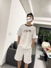 輕依縵斜紋運動(dòng)短褲男夏季潮牌青少年跑步籃球休閑五分中褲潮流2025新款 白灰色 XL 曬單實(shí)拍圖