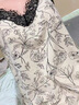 都市麗人吊帶睡衣女夏款帶胸墊純棉薄款性感蕾絲睡裙高級感家居服兩件套 曬單實拍圖