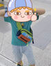 AIOSC兒童斜挎包戶(hù)外出游挎包男童百搭零錢(qián)背包幼兒園書(shū)包帥氣休閑腰包 綠色 曬單實(shí)拍圖