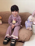 G.DUCKKIDS小黃鴨童裝女童春裝洋氣套裝兒童衛(wèi)衣可愛兩件套寶寶春秋季衣服 紫色套裝 120 (建議105-115cm 4-5.2周歲) 曬單實拍圖
