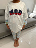 馬騎頓（MQD）男大童夏季新品學(xué)院風(fēng)基礎百搭字母短袖親膚輕薄T恤 本白 170 曬單實(shí)拍圖