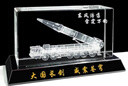 博孚退伍紀(jì)念品水晶內(nèi)雕紅16A防空導(dǎo)彈車模型退休擺件送戰(zhàn)友禮物擺件 大號(hào)+175mm長(zhǎng)水晶七彩燈座 配USB 曬單實(shí)拍圖