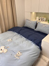 無(wú)印良品卡通全棉水洗棉毛巾繡四件套兒童純棉床單被套學(xué)生宿舍床上三件套 泡芙狗狗-藍【全棉水洗棉】 1.8m 床單款 四件套-被套200x230cm 曬單實(shí)拍圖