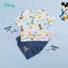 迪士尼寶寶（Disney Baby）童裝男童套裝潮酷米奇短袖套裝舒適柔軟24年夏新品 白色+牛仔藍(lán) 90 曬單實(shí)拍圖