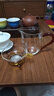 綠昌明玻璃公道杯帶茶漏三件套大號茶濾分茶器加厚耐熱玻璃茶濾茶具套裝 茶濾+ 瑪瑙紅手柄公道杯350ml 曬單實拍圖