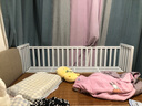 杏德兒童拼接床鐵藝加高護欄寶寶可定制加寬拼接大人可睡男女孩嬰兒床 三面護欄+5cm椰棕床墊 200*50【環(huán)保無味】 曬單實拍圖