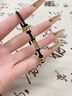 中國黃金（CHINA GOLD）黃金轉運珠手鏈男女款足金饕餮彎管圖騰手繩生日禮物送男友女友 饕餮彎管手繩【黑皮繩】約0.9g+玫瑰禮盒 曬單實(shí)拍圖
