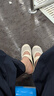 卓詩尼瑪麗珍鏤空包頭半拖鞋女款外穿2025夏季新款平底涼拖鞋 米白色 37 曬單實拍圖