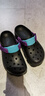 卡洛馳crocs 特林洞洞鞋夏季新款經(jīng)典男鞋厚底情侶款涼拖鞋沙灘女鞋涼鞋 黑紫色 43 M10=43/44 曬單實拍圖