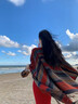民族風(fēng)披肩女新疆波西米亞風(fēng)云南大理旅游外搭復(fù)古氛圍感披風(fēng)斗篷 波西米亞風(fēng)-紅色-150*130cm 曬單實(shí)拍圖