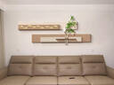 山水顏（SHANSHUIYAN）奶油風(fēng)客廳裝飾畫(huà)水培綠植沙發(fā)背景墻掛畫(huà)立體砂巖高級(jí)感藝術(shù)壁畫(huà) 壁上春光A 120*15cm*2副組合 無(wú)框立體砂巖畫(huà) 立體砂巖畫(huà)+仿真綠植+花瓶 曬單實(shí)拍圖
