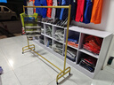 艾茉森服裝店服裝貨架水管展示架陳列落地式特賣(mài)掛衣架服金色移動(dòng)帶輪子 長(cháng)150寬40高135配輪子納米金 曬單實(shí)拍圖