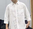 馬克華菲夏季薄款高端短袖襯衫男士新款休閑百搭亞麻涼感七分袖上衣男 T201白色 XL 曬單實(shí)拍圖