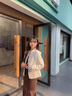 妤遇（YUUZYUUS）品牌女裝小香風外套女2025春秋新款小個子休閑百搭高級感短款上衣 米白色 M 曬單實拍圖