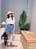 熙克賓威女童夏裝套裝2025新款兒童洋氣娃娃衫上衣中大童牛仔短裙褲兩件套 上衣+褲子+腰帶 140 曬單實拍圖