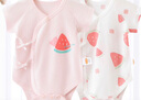 貝瑞加（Babyprints）新生兒包屁衣2件裝純棉嬰兒三角爬服夏季短袖連體衣A類內(nèi)衣 粉52 曬單實拍圖