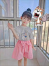 迪士尼（Disney）洋氣星黛露棉女童夏季短袖短褲套裝女童兒童網(wǎng)紅薄款兩件套裝 粉紅色  套裝+包包 140 身高130-140厘米內(nèi) 曬單實(shí)拍圖