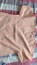 無(wú)印良品（MUJI）女式 涼感 短袖罩衫t恤上衣打底衫女款內(nèi)搭25年夏季女裝 涼感物語(yǔ) 淺橙色條紋 L (165/88A) 曬單實(shí)拍圖