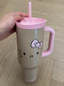 野獸派家居（tbh）三麗鷗Hello Kitty吸管保溫隨行杯運(yùn)動(dòng)水壺不銹鋼保冷水杯 巨無(wú)霸保溫杯 黑皮Kitty 1200ml (含mini收納包掛件) 曬單實(shí)拍圖