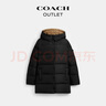 蔻馳（COACH）【禮物】奧萊女士聚酯纖維經(jīng)典標(biāo)志中長款冬季戶外羽絨服外套保暖 黑色 M 曬單實(shí)拍圖
