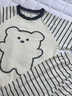 舟喜男童睡衣春秋莫代爾卡通小熊家居服套裝2026秋季條紋男寶寶衣服裝 米色小熊 A類(lèi)-親膚-柔軟 120 推薦身高109-119cm 曬單實(shí)拍圖