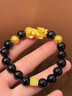 中國黃金貔貅黃金手鏈男士足金手串招財情人節生日禮物送老公男友爸爸父親瑞獸貔貅足金手串+尊享男士禮盒-1.30 曬單實(shí)拍圖