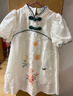 Classic Teddy女童連衣裙兒童漢服中大童裝國風(fēng)新中式旗袍淑女公主裙 白色 140  曬單實拍圖