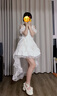 閃動(dòng)少女（SHANDONGSHAONV）洛麗塔Lolita蘿莉原創(chuàng  )設計薔薇物語(yǔ)lo日系洋裝jsk吊帶裙 白色裙子+拖尾+手袖 送蝴蝶結飛 M (95-115斤) 曬單實(shí)拍圖