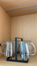MIDOC高顏值家用耐熱茶杯客廳泡茶杯玻璃杯子喝水杯套裝 煙灰杯把杯六只+黑色杯架 曬單實拍圖