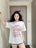 妙奕嘉印花白色短袖女夏季衣服新款潮流t恤上衣顯瘦遮肚子洋氣高級感 紅色字母印花圓領(lǐng)短袖【白色】 M 【建議95-105斤】 曬單實(shí)拍圖