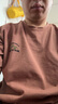 后探（HouTan）美式重磅t恤男短袖夏季圓領(lǐng)休閑純棉半袖男潮牌印花寬松大碼體恤 咖啡色 L（130-145斤） 曬單實(shí)拍圖