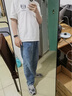 馬克華菲美式潮流復古牛仔褲男2025夏季新款水洗寬松直筒休閑闊腿長(cháng)褲子男 灰色 31 曬單實(shí)拍圖