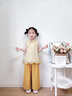 G.DUCKKIDS小黃鴨女童國風(fēng)套裝夏季2025新款女寶寶新中式夏裝兒童漢服兩件套 橙黃色 100 (建議90-98cm 2-3周歲） 曬單實(shí)拍圖