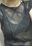 GUOCILRN設(shè)計感鏤空短袖t恤女2025夏季新款韓版小個子露背薄款針織衫上衣 黑色 L 建議110-120斤 曬單實拍圖