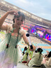 翱優(yōu)清新可愛蓬蓬裙 夏季新款韓系精致收腰顯瘦重工綠色連衣裙短裙女 短裙 (不包含頸飾拖尾) M 曬單實拍圖