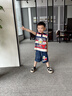 迪士尼（Disney）哪吒衣服男童無袖套裝夏季條紋背心2025新款帥氣男寶寶夏款兩件套 灰色 亮燈 120 cm(建議105-115cm 4-6周歲) 曬單實拍圖