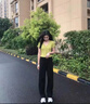 魯雅爾窄版闊腿休閑褲女夏季新款高腰垂感百搭西裝褲小個(gè)子顯高直筒褲子 黑色 M 曬單實(shí)拍圖
