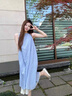 茯見藍(lán)色無袖露肩連衣裙子女夏季2025新款海邊度假高級感氣質(zhì)寬松長裙 藍(lán)色 M 曬單實(shí)拍圖