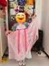 萌乎山藍(lán)漢服女童國(guó)風(fēng)連衣裙短袖襦裙2025夏季古風(fēng)公主裙 藍(lán)粉  130  曬單實(shí)拍圖