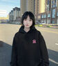 WYKZ品牌聯(lián)名衛衣女寬松連帽2025新品潮牌情侶上衣服春秋長(cháng)袖T恤男女 024款黑色 2XL (145-160斤) 曬單實(shí)拍圖