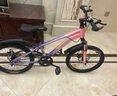 鳳凰山地自行車男女變速山地車碟剎青少年兒童自行車學(xué)生單車 星際 粉紫【單速+三刀輪】 22寸【適合130-170cm】 曬單實拍圖