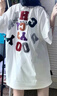 夢(mèng)琪嵐美式復古oversize短袖t恤女夏潮牌歐美高街chic港味休閑半袖上衣 白色 M 建議105斤以下 曬單實(shí)拍圖
