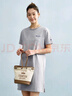 Champion冠軍連衣裙2025夏季新款簡約純色刺繡純棉短袖t恤裙女士 灰色 M 曬單實拍圖