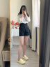 樸西小熊卡皮巴拉鞋花鞋扣包頭博肯洞洞鞋女居家防滑可外穿情侶涼拖鞋 香蕉黃【卡皮巴拉】 35-36 曬單實(shí)拍圖