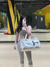 Lee短途旅行包女大容量出差旅游行李包干濕分離運動健身包 卡其色 曬單實拍圖